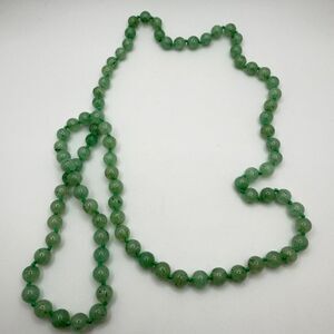 32" of 8mm jadeite jade green necklace, all hand knotted in between!